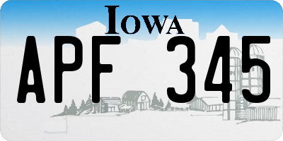 IA license plate APF345