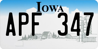 IA license plate APF347