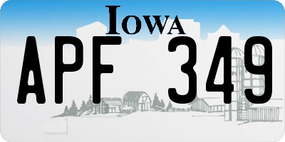 IA license plate APF349
