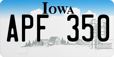 IA license plate APF350