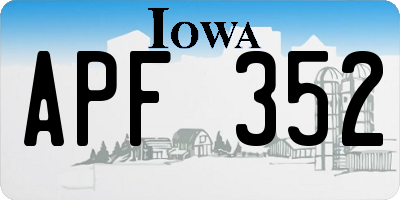 IA license plate APF352