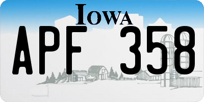 IA license plate APF358