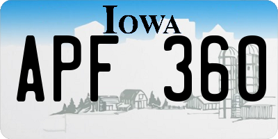 IA license plate APF360