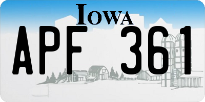 IA license plate APF361