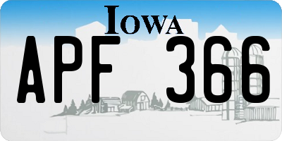 IA license plate APF366