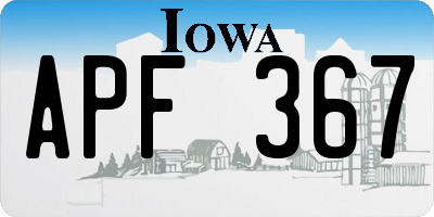 IA license plate APF367