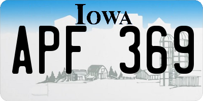 IA license plate APF369