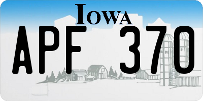 IA license plate APF370