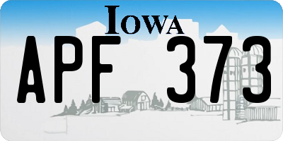 IA license plate APF373
