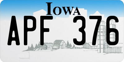 IA license plate APF376