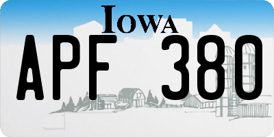 IA license plate APF380