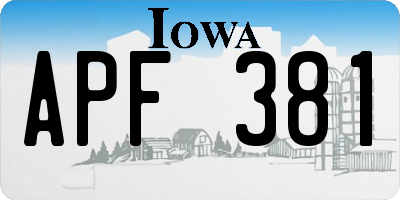 IA license plate APF381