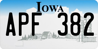 IA license plate APF382