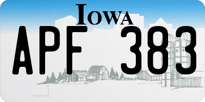 IA license plate APF383