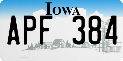 IA license plate APF384