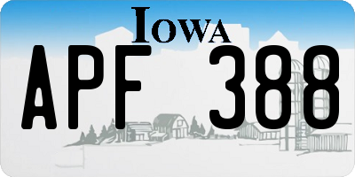 IA license plate APF388