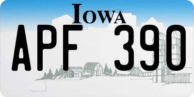 IA license plate APF390