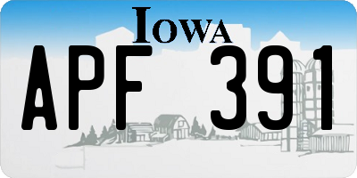 IA license plate APF391