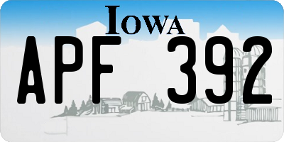 IA license plate APF392