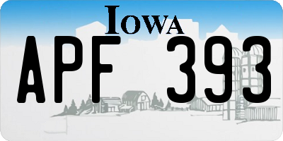 IA license plate APF393