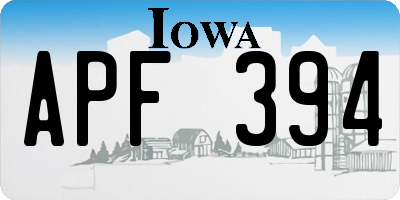 IA license plate APF394