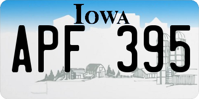 IA license plate APF395