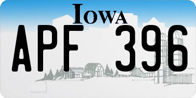 IA license plate APF396