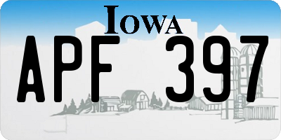 IA license plate APF397