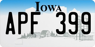 IA license plate APF399