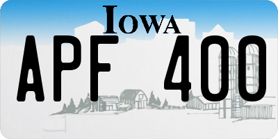 IA license plate APF400