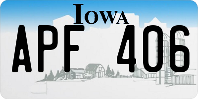 IA license plate APF406
