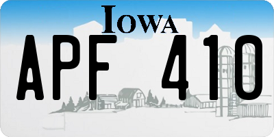 IA license plate APF410