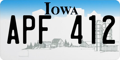 IA license plate APF412