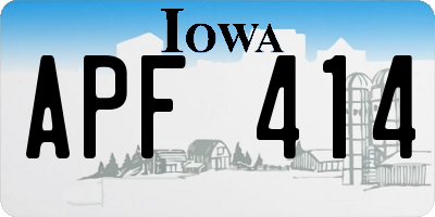 IA license plate APF414