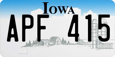 IA license plate APF415