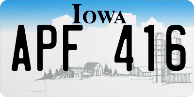 IA license plate APF416