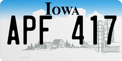 IA license plate APF417
