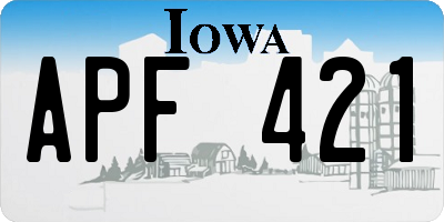 IA license plate APF421