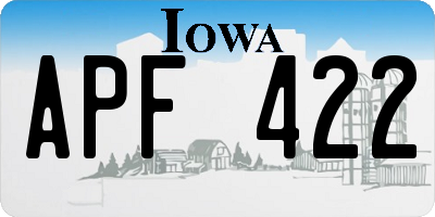 IA license plate APF422