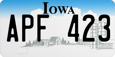 IA license plate APF423