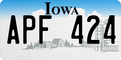 IA license plate APF424