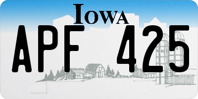 IA license plate APF425