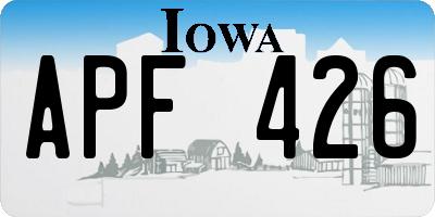IA license plate APF426