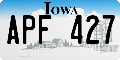 IA license plate APF427