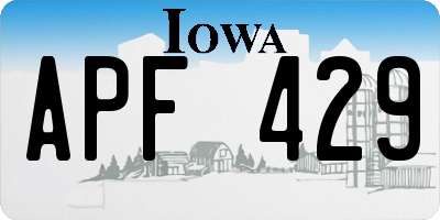 IA license plate APF429