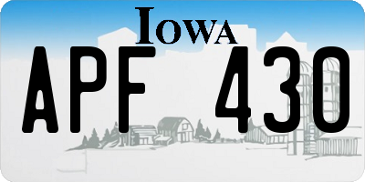 IA license plate APF430