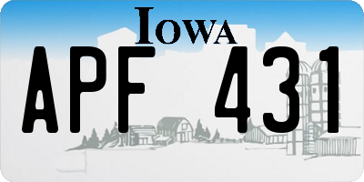 IA license plate APF431