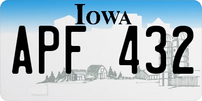 IA license plate APF432