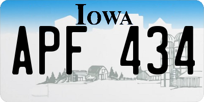 IA license plate APF434