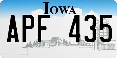 IA license plate APF435